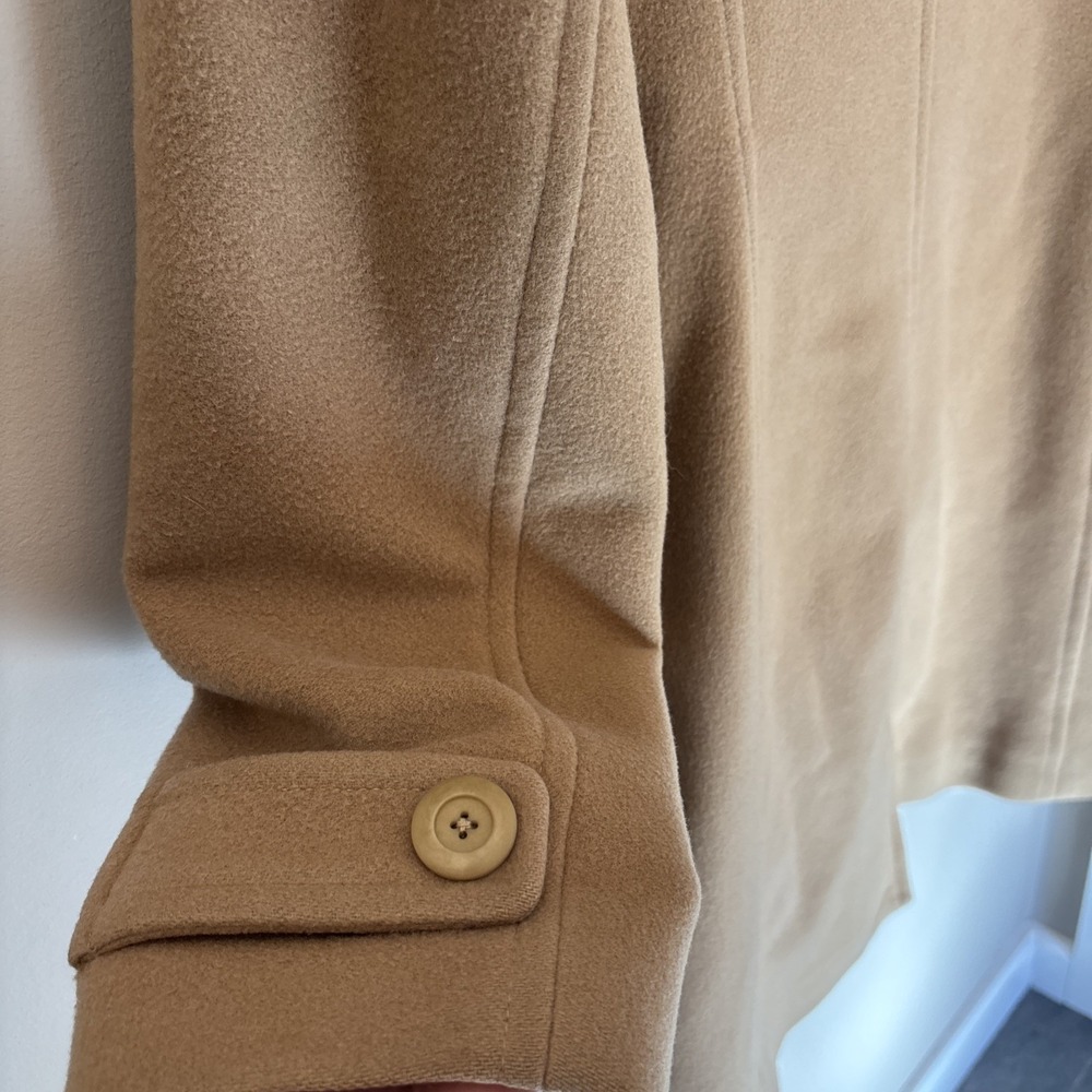 L.L. Bean Lambs Wool Classic Polo Coat Women's 8 Beige 3/4 Length Bellandi - Picture 16 of 16